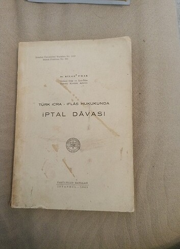 İcra ve İflas Hukukunda İptal Davası, Bilge Umar, 1963. Piyasada