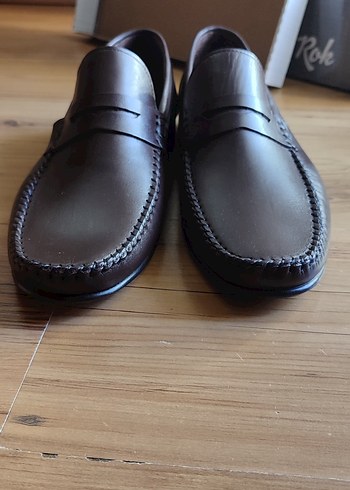 Çok Şık Kahverengi Deri Kösele Ayakkabı, Kundura - Görsel 2