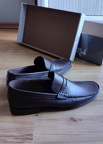 Çok Şık Kahverengi Deri Kösele Ayakkabı, Kundura - Görsel 4