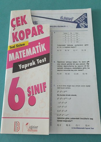 6. Sınıf Matematik Yaprak Test Kitabı