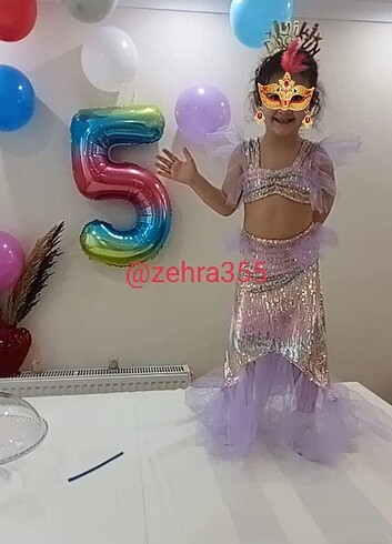 6 Yaş Beden Deniz kızı kostümü doğum günü elbisesi
