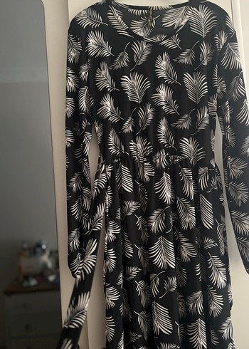 Uzun Kollu Siyah Bohem Elbise - Görsel 4