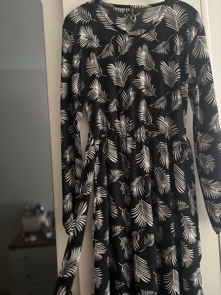 Uzun Kollu Siyah Bohem Elbise - Görsel 4