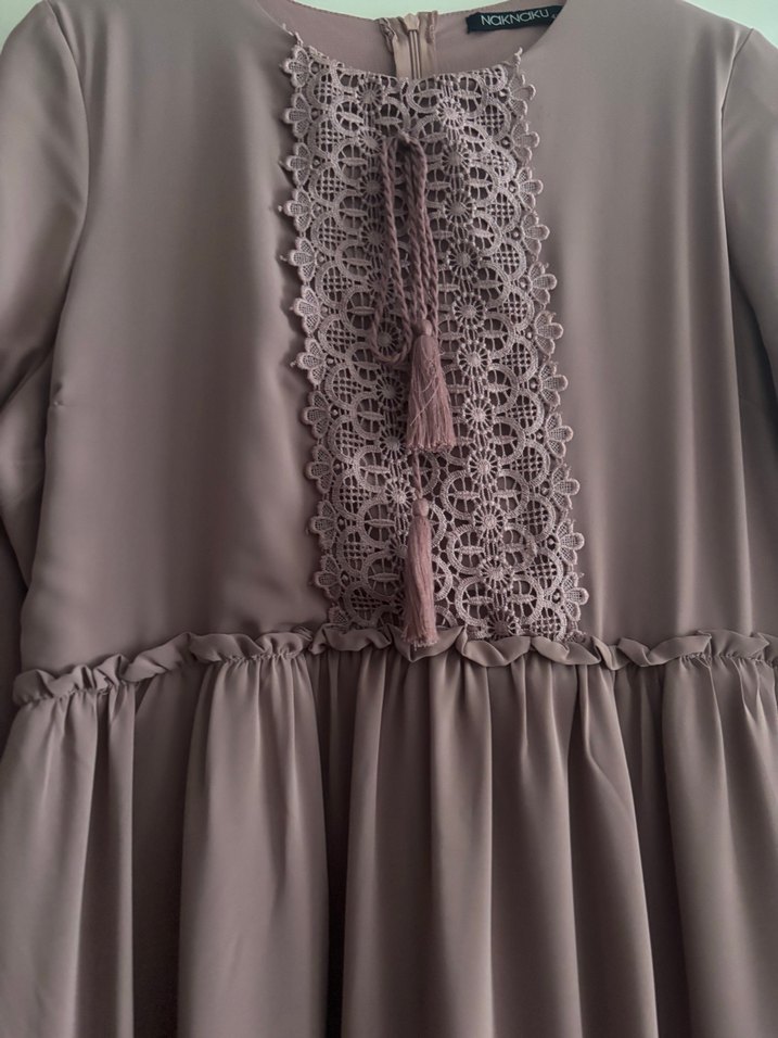 Uzun Kollu Bohem Renkli Elbise - Görsel 5