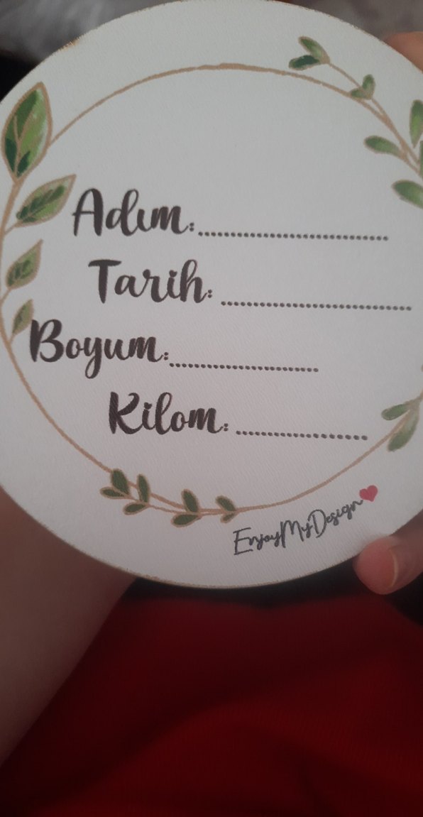 Ahşap Aylık Plak seti bebek anı kartları - Görsel 3