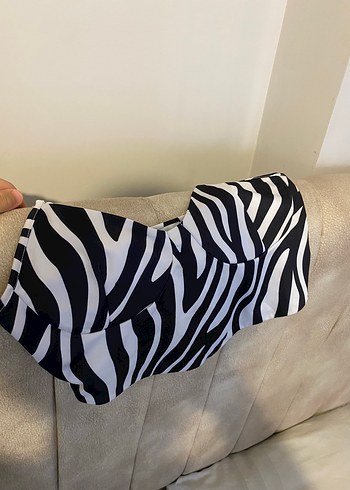 Kadın Zebra Desenli crop