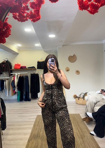 Leopar Desenli Saten İKİLİ TAKIM
