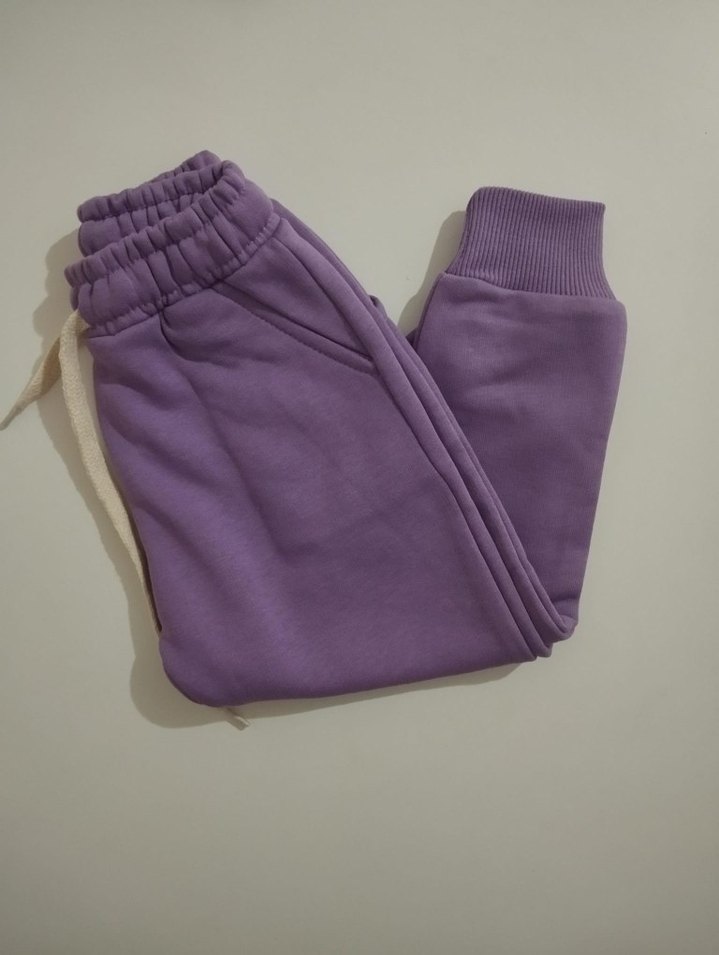 Bebek Kız Uzun Kollu Mor Desenli Takım - Görsel 3