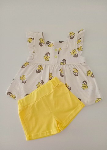 Kız Çocuk Sarı Fırfırlı Straplez Bluz - Görsel 2