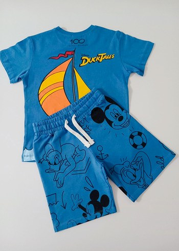 Koyu Mavi Kısa Kollu Erkek Çocuk şortlu takım - Görsel 2