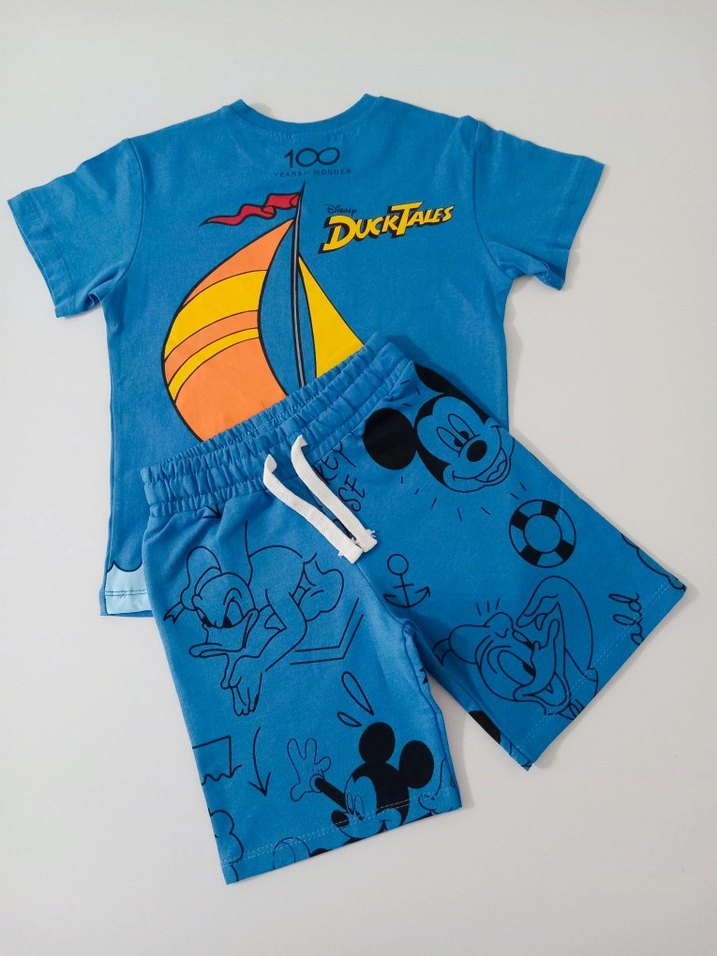 Koyu Mavi Kısa Kollu Erkek Çocuk şortlu takım - Görsel 2