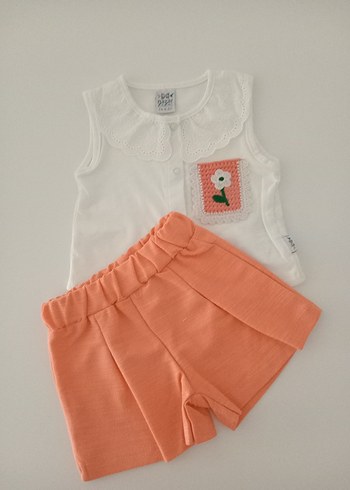 Beyaz Pamuklu Kız Çocuk Şortu - Görsel 2