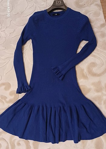 adl Triko Kadın Elbise, Fırfır Detaylı - Görsel 4