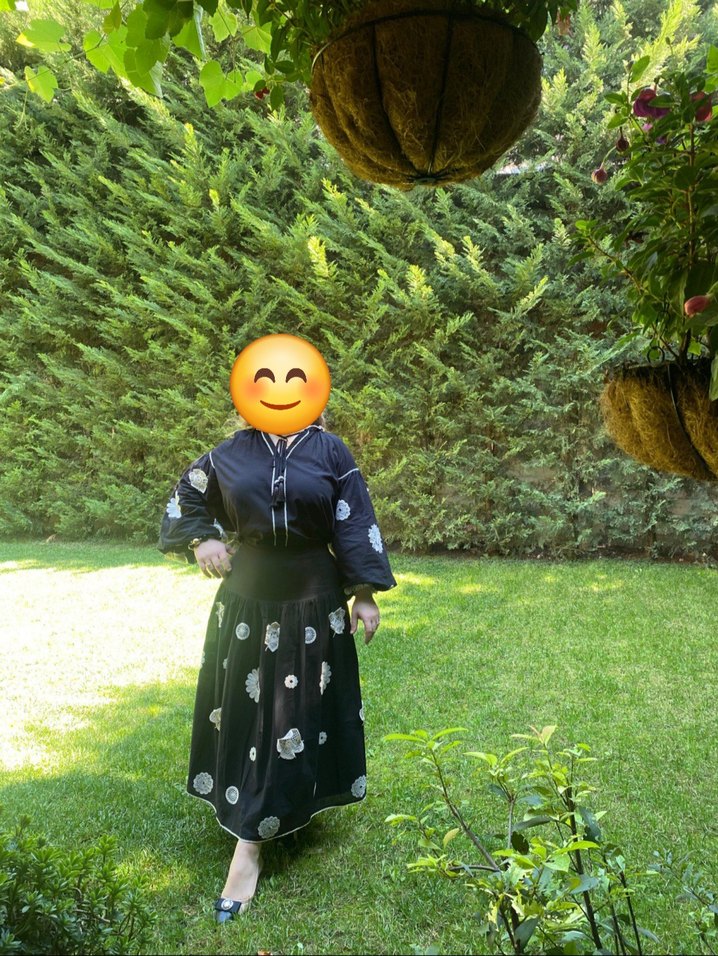 serpil işlemeli Siyah Bohem etekli takım 42 44 beden - Görsel 4