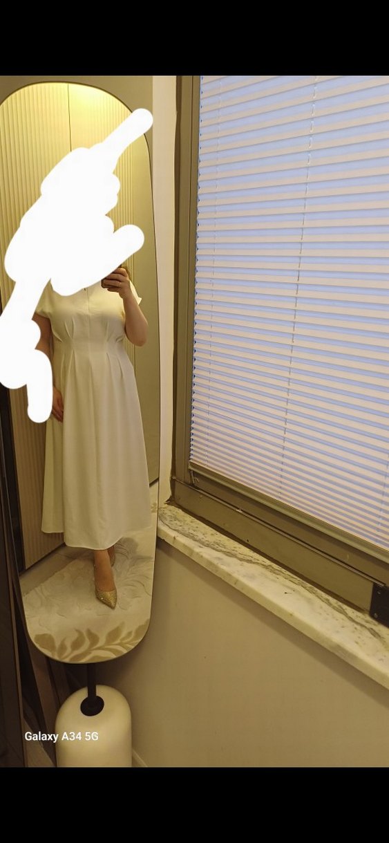 zara beyaz pensli Uzun Elbise - Görsel 2