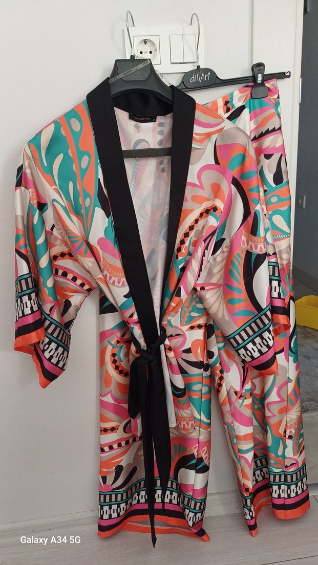 mianotte marka Çok Renkli Kadın Kimonolu takım - Görsel 3