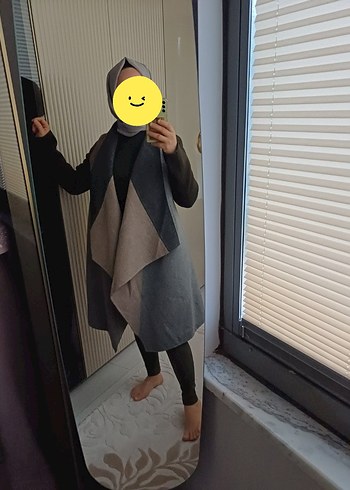 kaşe şal yakalı Kadın Kaban - Görsel 6