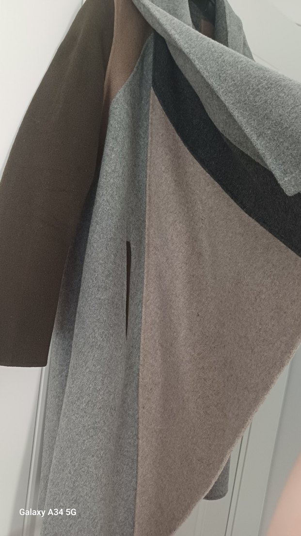 kaşe şal yakalı Kadın Kaban - Görsel 2