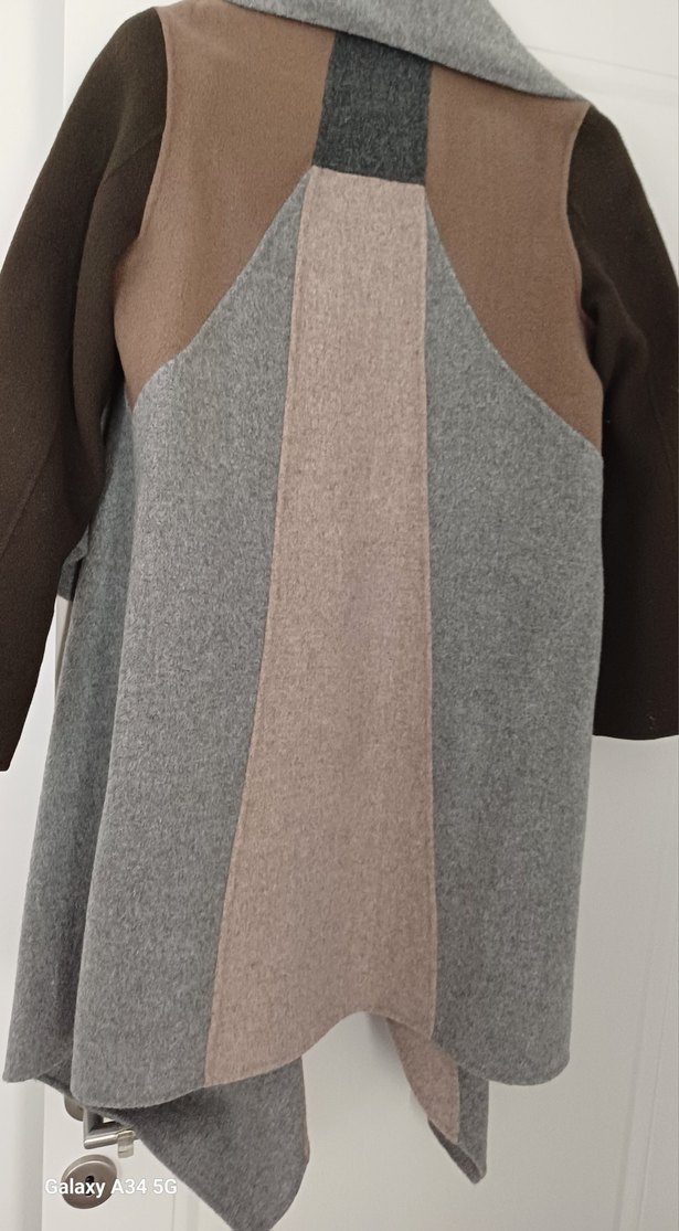 kaşe şal yakalı Kadın Kaban - Görsel 5