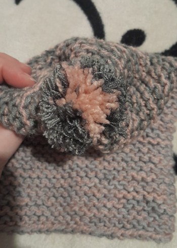 Gri Kadın Örgü Bere - Görsel 4