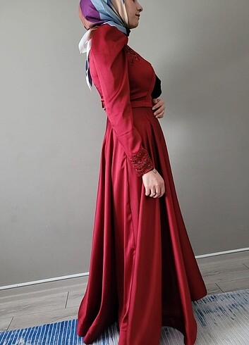 38 Beden bordo Renk Abiye