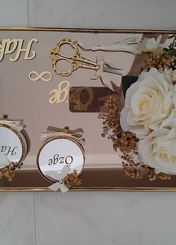 Trendyol & Milla Söz nişan tepsisi, damat kahvesi tepsisi, isimlik