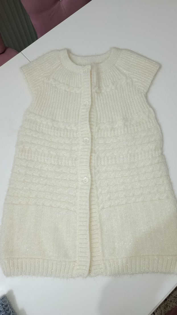 Gri Örgü Kadın Süveter V Yaka - Görsel 4