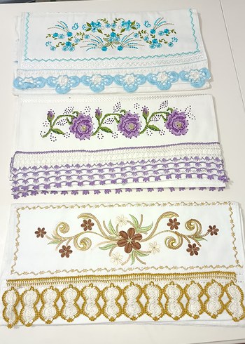 Nakışlı Beyaz Havlu Seti - Görsel 3