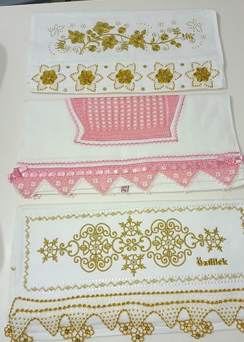 Nakışlı Beyaz Havlu Seti - Görsel 2