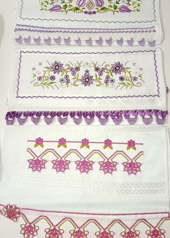 Nakışlı Beyaz Havlu Seti - Görsel 5