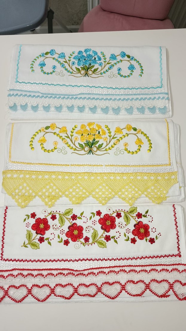 Nakışlı Beyaz Havlu Seti - Görsel 4