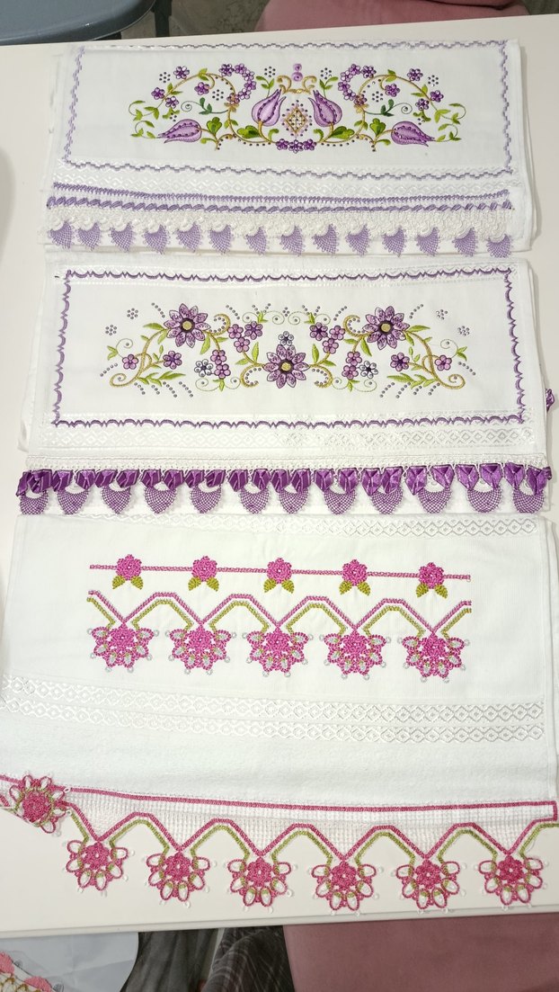 Nakışlı Beyaz Havlu Seti - Görsel 5