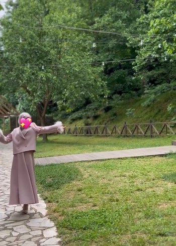 diğer Beden Pembe Tüylü etek ceket takım
