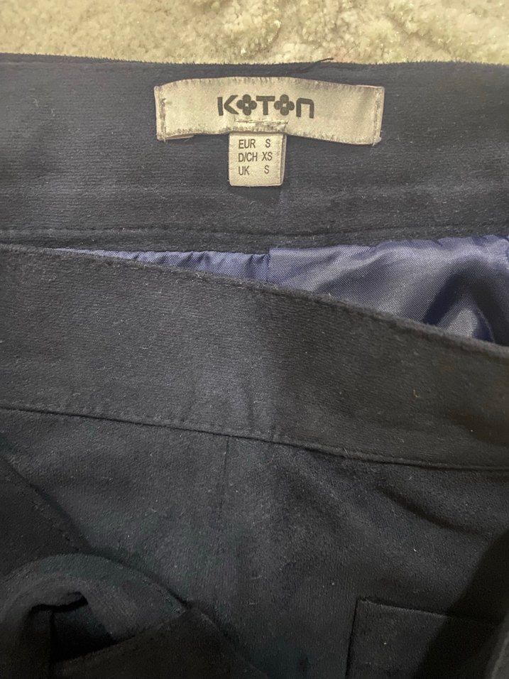 Lacivert Süet Kuşaklı Uzun Etek - Görsel 3