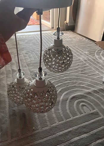 Ikea Seffaf Cam Kureli Modern 3lu Avize