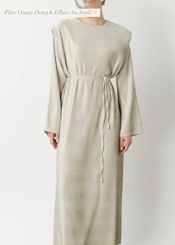 Vatkalı Çağla Plise Elbise - Görsel 2