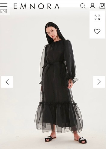 Emnora Siyah Organza Elbise