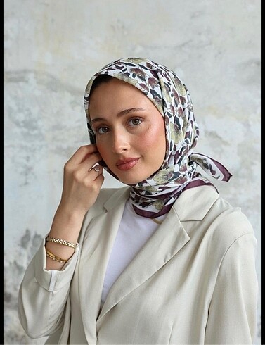 Diğer Maviden Scarf Lale Desen Mürdüm