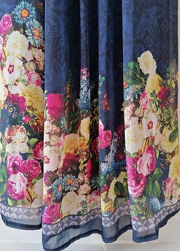 Çiçek Desenli Şifon Hamile Elbisesi - Görsel 7