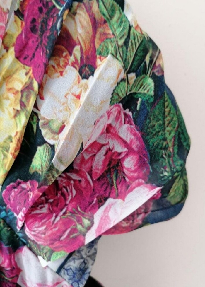 Çiçek Desenli Şifon Hamile Elbisesi - Görsel 2