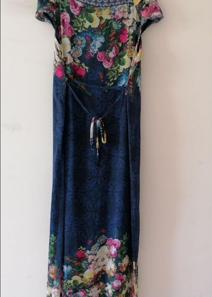 Çiçek Desenli Şifon Hamile Elbisesi - Görsel 3