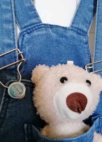 Ayıcıklı Kot Elbise / Salopet - Görsel 3