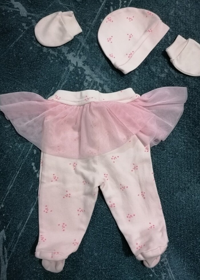 Tütülü Pantalon ve Bere Eldiven Seti - Görsel 2