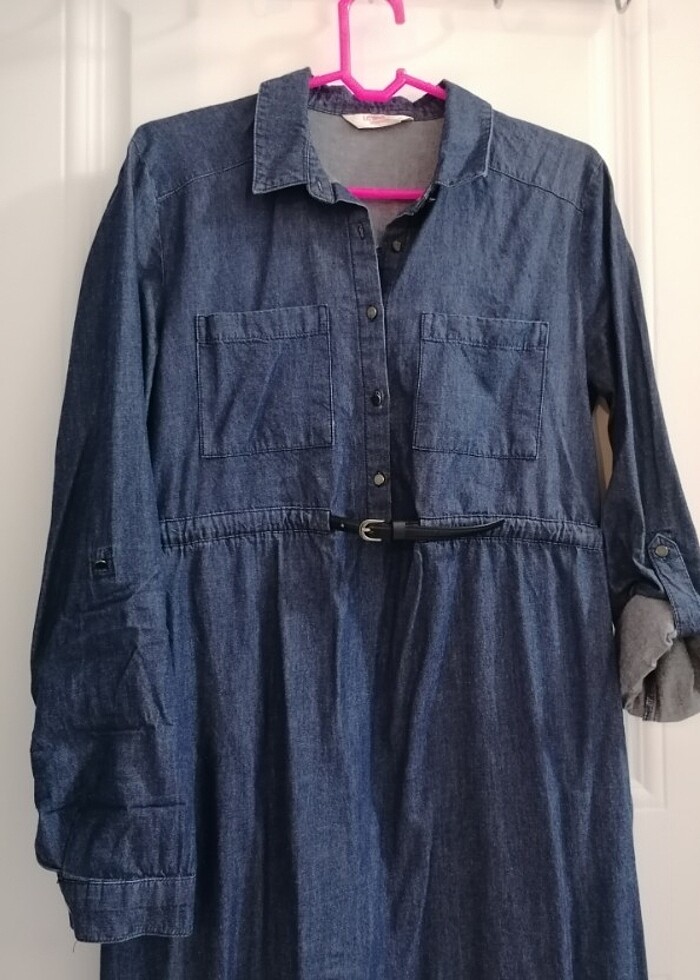 Hamile Uzun Kot Elbise - Görsel 3