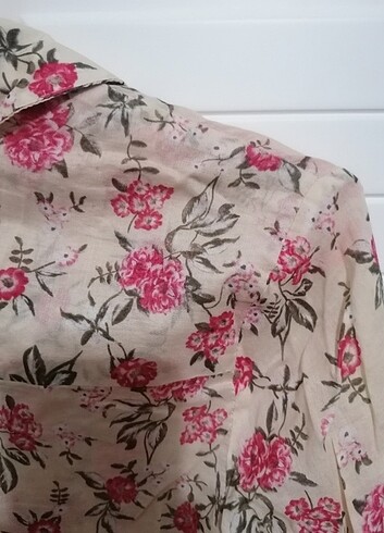 Çiçekli Kadın Gömlek  - Görsel 7