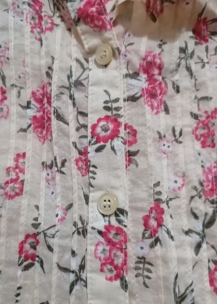 Çiçekli Kadın Gömlek  - Görsel 2
