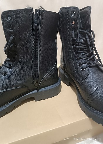 Siyah Deri Biker Botlar - Görsel 4