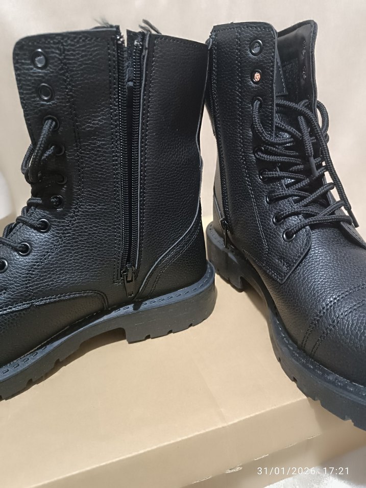 Siyah Deri Biker Botlar - Görsel 4