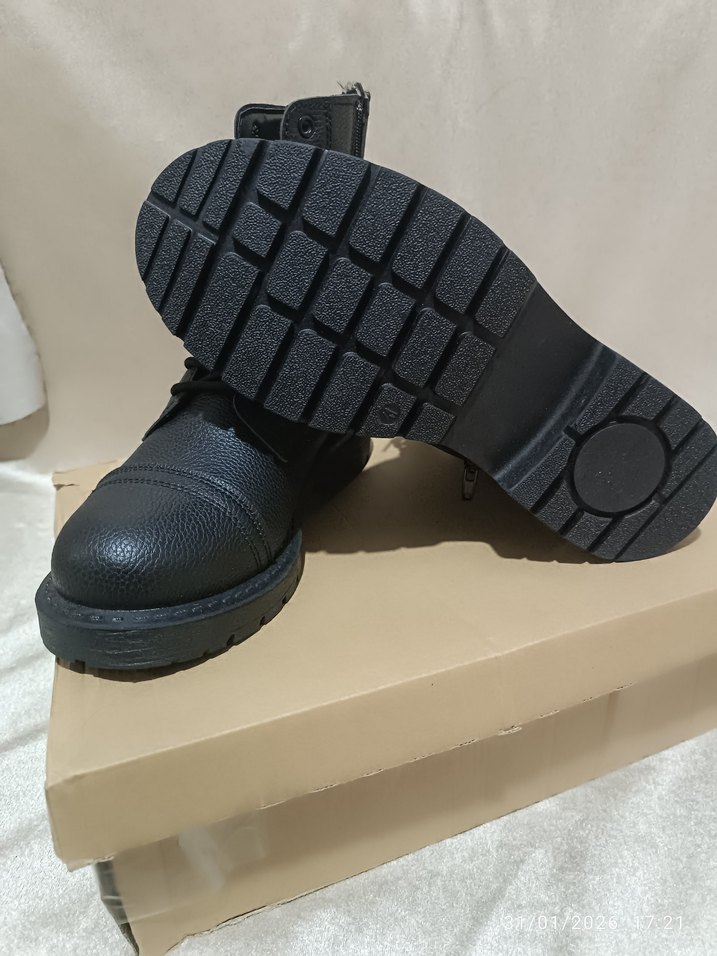 Siyah Deri Biker Botlar - Görsel 5