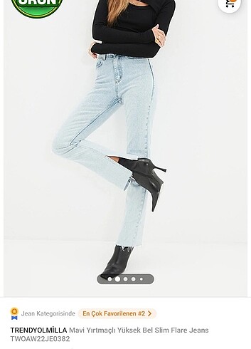 trendyolmilla yırtmaçlı Jean slim flare 